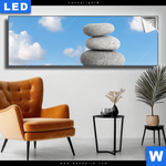 Leuchtbild Zen Spa Steine Panorama Produktvorschau mit dem Bild Zen Spa Steine im Format Panorama.