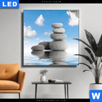 Leuchtbild Zen Spa Steine Quadrat Produktvorschau mit dem Bild Zen Spa Steine im Format Quadrat.