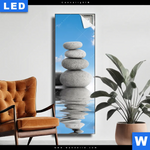 Leuchtbild Zen Spa Steine Schmal Produktvorschau mit dem Bild Zen Spa Steine im Format Schmal.