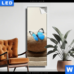 Leuchtbild Zen Stein Mit Schmetterling Schmal Produktvorschau mit dem Bild Zen Stein mit Schmetterling im Format Schmal.