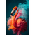 Motivvorschau Leuchtbild Hochformat Flamingo in bunter Rauchwolke