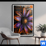 Poster Abstrakte Blume In Orange Lila Hochformat Produktvorschau mit dem Bild Abstrakte Blume in Orange & Lila im Format Hochformat.