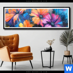 Poster Abstrakte Blumenpracht Panorama Produktvorschau mit dem Bild Abstrakte Blumenpracht im Format Panorama.