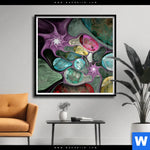 Poster Abstrakte Bunte Blasen Quadrat Produktvorschau mit dem Bild Abstrakte Bunte Blasen im Format Quadrat.