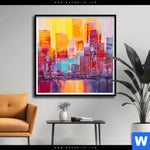 Poster Abstrakte Skyline Quadrat Produktvorschau mit dem Bild Abstrakte Skyline im Format Quadrat.