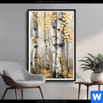 Poster Abstrakter Birkenwald Hochformat Produktvorschau mit dem Bild Abstrakter Birkenwald im Format Hochformat.