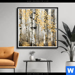 Poster Abstrakter Birkenwald Quadrat Produktvorschau mit dem Bild Abstrakter Birkenwald im Format Quadrat.