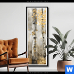 Poster Abstrakter Birkenwald Schmal Produktvorschau mit dem Bild Abstrakter Birkenwald im Format Schmal.