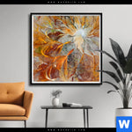 Poster Abstrakter Bluetenzauber In Orange Quadrat Produktvorschau mit dem Bild Abstrakter Blütenzauber in orange im Format Quadrat.