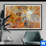 Poster Abstrakter Bluetenzauber In Orange Querformat Produktvorschau mit dem Bild Abstrakter Blütenzauber in orange im Format Querformat.