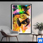 Poster Abstrakter Papagei Hochformat Produktvorschau mit dem Bild Abstrakter Papagei im Format Hochformat.