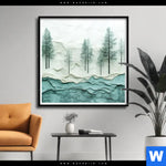 Poster Abstrakter Wald Quadrat Produktvorschau mit dem Bild Abstrakter Wald im Format Quadrat.