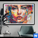 Poster Abstraktes Frauenportraet Aurora Querformat Produktvorschau mit dem Bild Abstraktes Frauenporträt Aurora im Format Querformat.