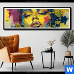 Poster Abstraktes Frauenportraet Gloria Panorama Produktvorschau mit dem Bild Abstraktes Frauenporträt Gloria im Format Panorama.