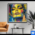 Poster Abstraktes Frauenportraet Gloria Quadrat Produktvorschau mit dem Bild Abstraktes Frauenporträt Gloria im Format Quadrat.