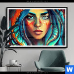 Poster Abstraktes Frauenportraet Hydra Querformat Produktvorschau mit dem Bild Abstraktes Frauenporträt Hydra im Format Querformat.