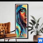 Poster Abstraktes Frauenportraet Hydra Schmal Produktvorschau mit dem Bild Abstraktes Frauenporträt Hydra im Format Schmal.