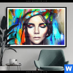 Poster Abstraktes Frauenportraet Scarlett Querformat Produktvorschau mit dem Bild Abstraktes Frauenporträt Scarlett im Format Querformat.