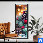 Poster Adventskerze Mit Weihnachtsschmuck Schmal Produktvorschau mit dem Bild Adventskerze mit Weihnachtsschmuck im Format Schmal.