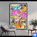 Poster Aeffchen Blumen Hochformat Produktvorschau mit dem Bild Äffchen & Blumen im Format Hochformat.