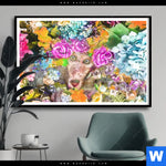 Poster Aeffchen Blumen Querformat Produktvorschau mit dem Bild Äffchen & Blumen im Format Querformat.