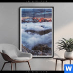 Poster Alpen Im Nebel Hochformat Produktvorschau mit dem Bild Alpen im Nebel im Format Hochformat.
