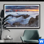 Poster Alpen Im Nebel Querformat Produktvorschau mit dem Bild Alpen im Nebel im Format Querformat.