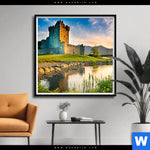 Poster Alte Burg Mit See Quadrat Produktvorschau mit dem Bild Alte Burg mit See im Format Quadrat.