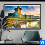 Poster Alte Burg Mit See Querformat Produktvorschau mit dem Bild Alte Burg mit See im Format Querformat.