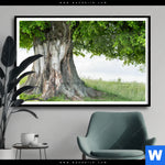 Poster Alte Linde Auf Sommerwiese Querformat Produktvorschau mit dem Bild Alte Linde auf Sommerwiese im Format Querformat.