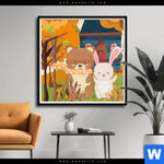 Poster Baer Haeschen Quadrat Produktvorschau mit dem Bild Bär & Häschen im Format Quadrat.