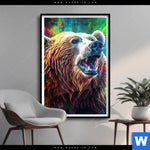 Poster Baer In Neonfarben Hochformat Produktvorschau mit dem Bild Bär in Neonfarben im Format Hochformat.