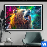 Poster Baer In Neonfarben Querformat Produktvorschau mit dem Bild Bär in Neonfarben im Format Querformat.