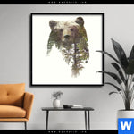 Poster Baer Wald No 1 Quadrat Produktvorschau mit dem Bild Bär & Wald No.1 im Format Quadrat.