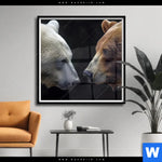 Poster Baeren Zweisamkeit Quadrat Produktvorschau mit dem Bild Bären - Zweisamkeit im Format Quadrat.