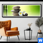 Poster Bambus Steine Panorama Produktvorschau mit dem Bild Bambus & Steine im Format Panorama.