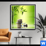 Poster Bambus Steine Quadrat Produktvorschau mit dem Bild Bambus & Steine im Format Quadrat.
