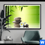 Poster Bambus Steine Querformat Produktvorschau mit dem Bild Bambus & Steine im Format Querformat.