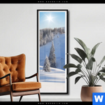 Poster Berge Und Waelder In Schnee Schmal Produktvorschau mit dem Bild Berge und Wälder in Schnee im Format Schmal.