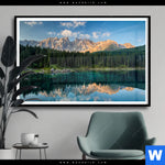 Poster Bergsee Im Wald Querformat Produktvorschau mit dem Bild Bergsee im Wald im Format Querformat.