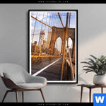 Poster Beruehmte Brooklyn Bridge Hochformat Produktvorschau mit dem Bild Berühmte Brooklyn Bridge im Format Hochformat.