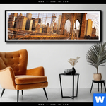 Poster Beruehmte Brooklyn Bridge Panorama Produktvorschau mit dem Bild Berühmte Brooklyn Bridge im Format Panorama.