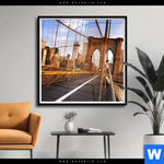 Poster Beruehmte Brooklyn Bridge Quadrat Produktvorschau mit dem Bild Berühmte Brooklyn Bridge im Format Quadrat.