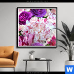 Poster Bluehende Pfingstrosen Quadrat Produktvorschau mit dem Bild Blühende Pfingstrosen im Format Quadrat.