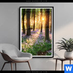 Poster Bluehender Wald Bei Sonnenaufgang Hochformat Produktvorschau mit dem Bild Blühender Wald bei Sonnenaufgang im Format Hochformat.
