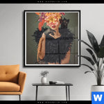 Poster Blumenportrait Einer Frau Quadrat Produktvorschau mit dem Bild Blumenportrait einer Frau im Format Quadrat.