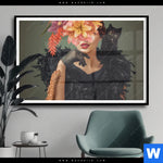 Poster Blumenportrait Einer Frau Querformat Produktvorschau mit dem Bild Blumenportrait einer Frau im Format Querformat.