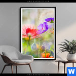 Poster Blumenwiese Mit Schmetterlingen Hochformat Produktvorschau mit dem Bild Blumenwiese mit Schmetterlingen im Format Hochformat.