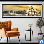 Poster Buddha Bei Sonnenaufgang Panorama Produktvorschau mit dem Bild Buddha bei Sonnenaufgang im Format Panorama.