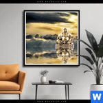 Poster Buddha Bei Sonnenaufgang Quadrat Produktvorschau mit dem Bild Buddha bei Sonnenaufgang im Format Quadrat.
